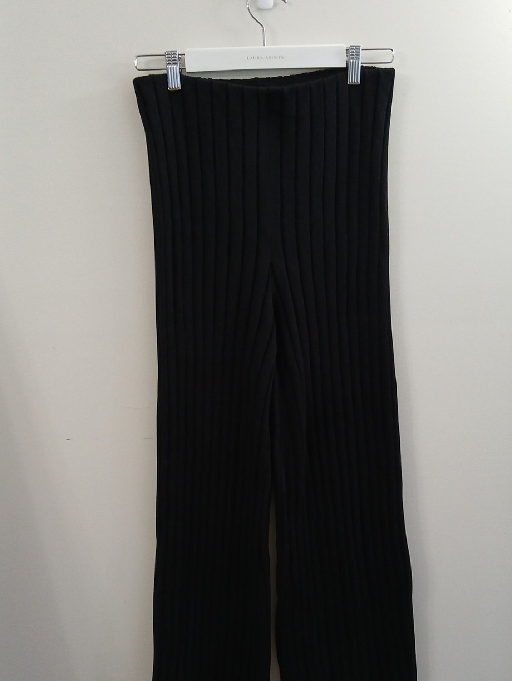 Finders Keepers Black Ribbed Wide-Leg Pants
